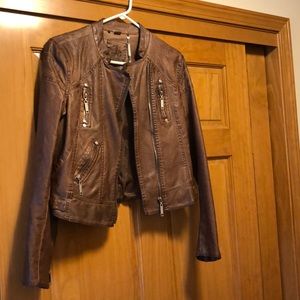 Brown leather jacket
